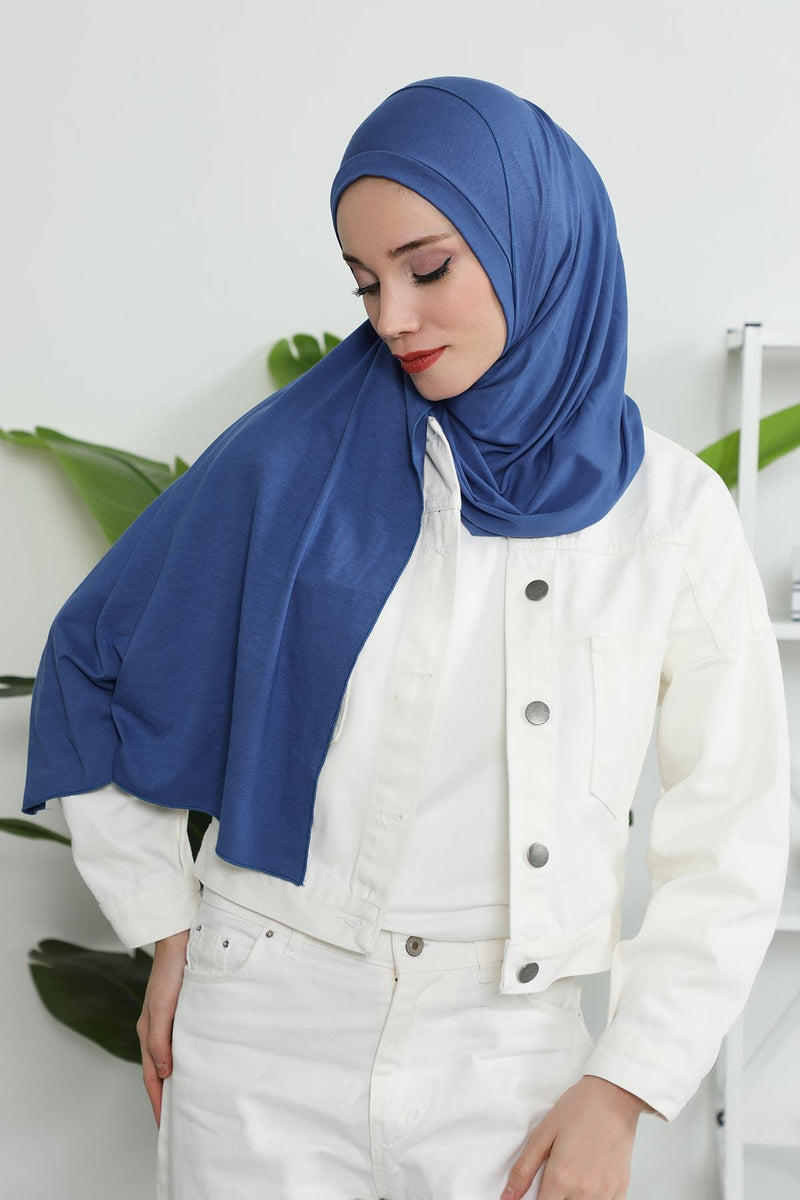 Jersey Shawl for Women Instant Combed Cotton Shawl for Women Cotton Modesty Instant Turban Cap Hat Head Wrap Ready to Wear Scarf,PS-16