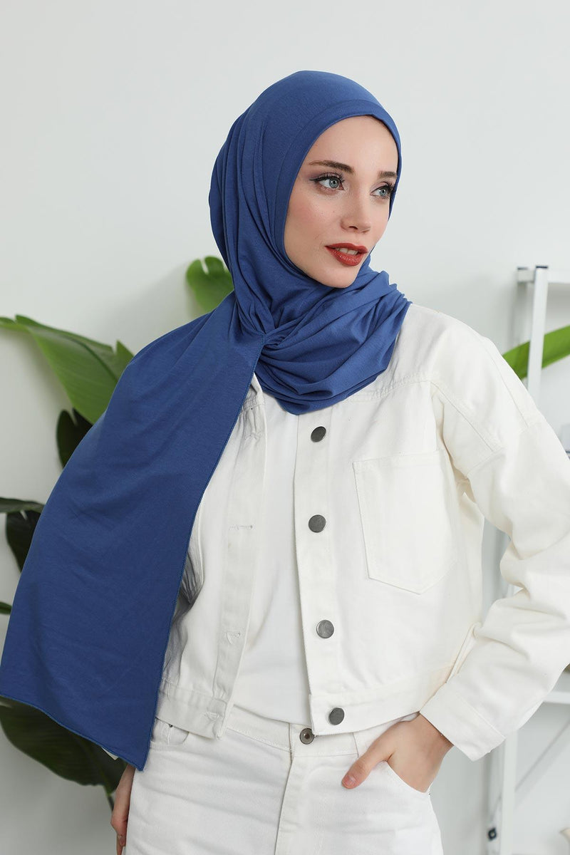 Jersey Shawl for Women Instant Combed Cotton Shawl for Women Cotton Modesty Instant Turban Cap Hat Head Wrap Ready to Wear Scarf,PS-16