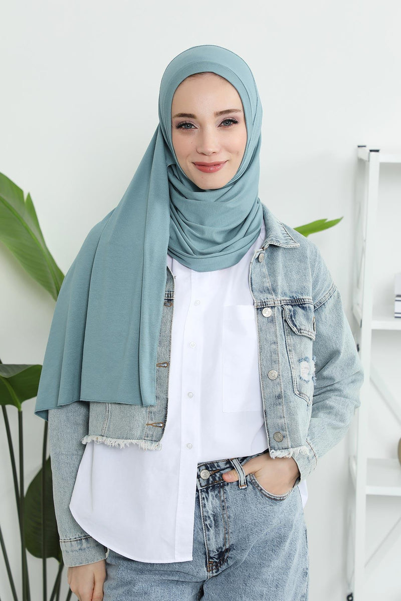 Jersey Shawl for Women Instant Combed Cotton Shawl for Women Cotton Modesty Instant Turban Cap Hat Head Wrap Ready to Wear Scarf,PS-16