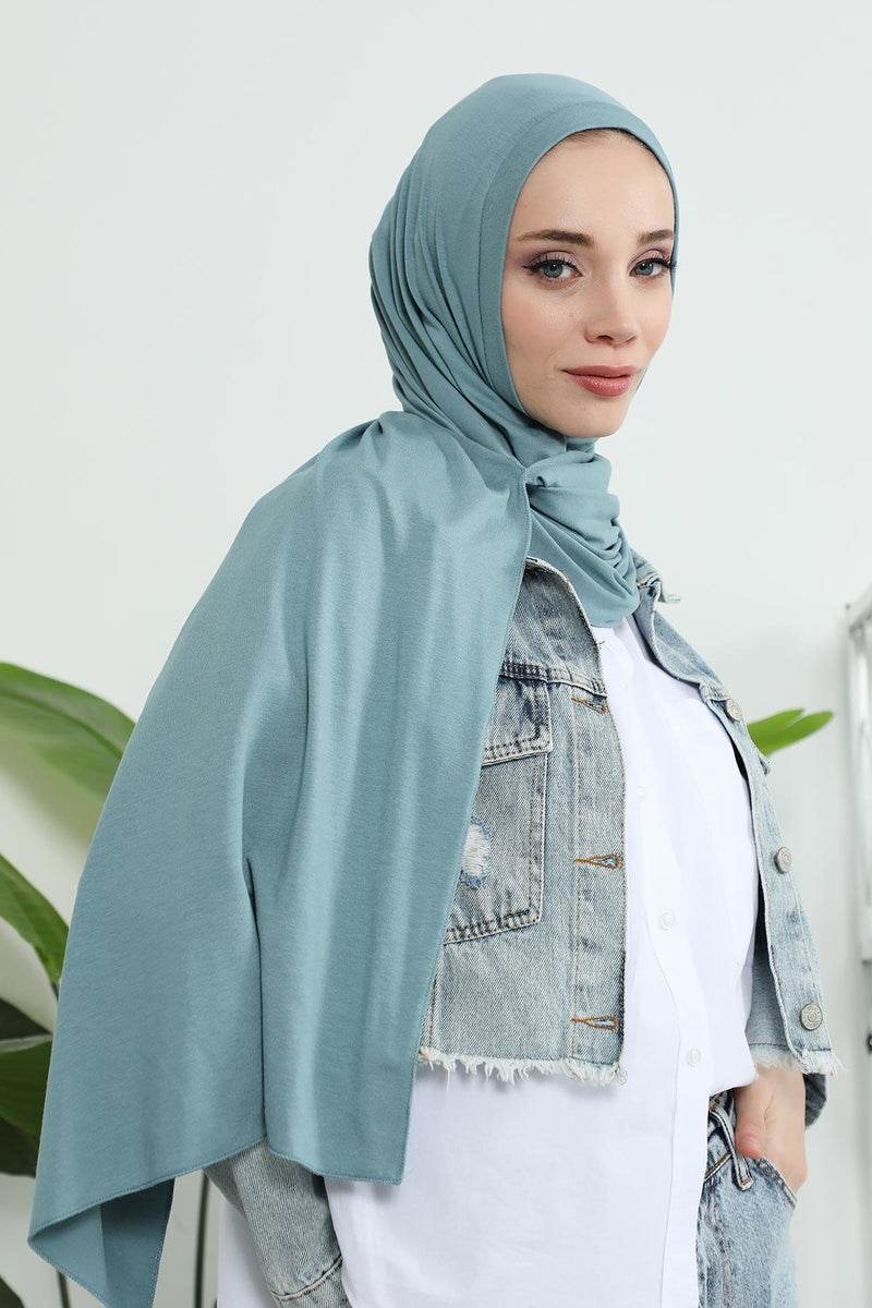 Jersey Shawl for Women Instant Combed Cotton Shawl for Women Cotton Modesty Instant Turban Cap Hat Head Wrap Ready to Wear Scarf,PS-16