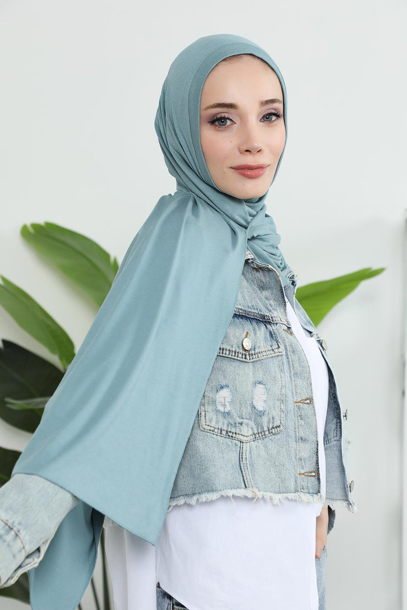 Jersey Shawl for Women Instant Combed Cotton Shawl for Women Cotton Modesty Instant Turban Cap Hat Head Wrap Ready to Wear Scarf,PS-16