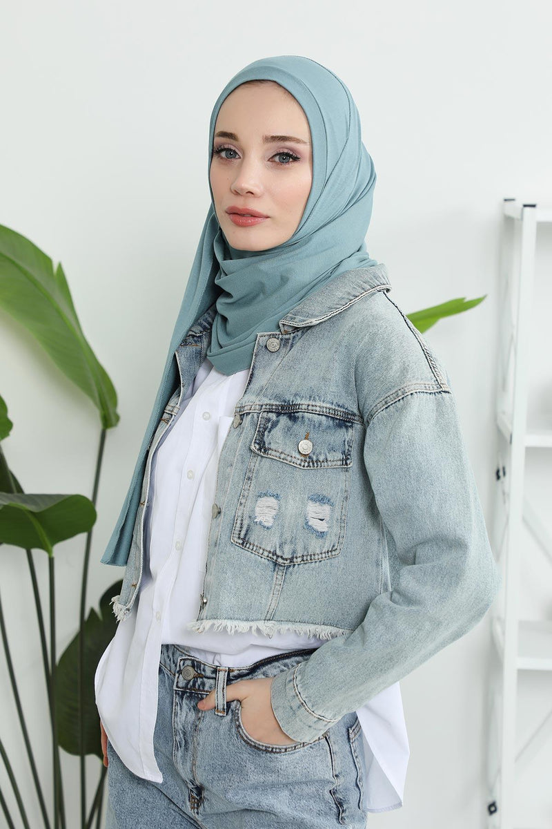 Jersey Shawl for Women Instant Combed Cotton Shawl for Women Cotton Modesty Instant Turban Cap Hat Head Wrap Ready to Wear Scarf,PS-16