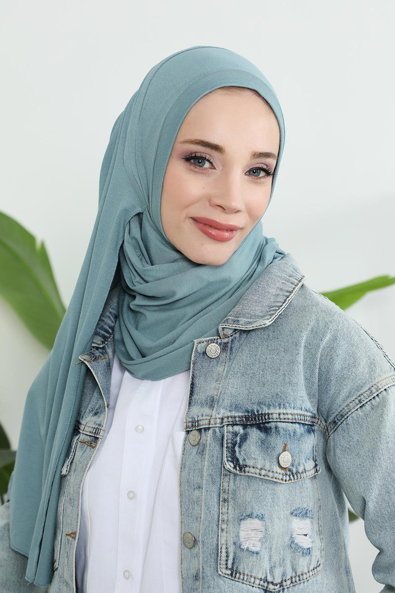 Jersey Shawl for Women Instant Combed Cotton Shawl for Women Cotton Modesty Instant Turban Cap Hat Head Wrap Ready to Wear Scarf,PS-16