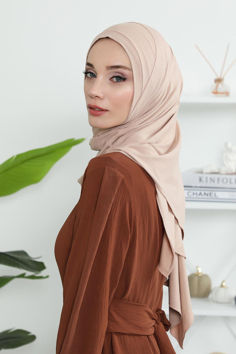 Jersey Shawl for Women Instant Combed Cotton Shawl for Women Cotton Modesty Instant Turban Cap Hat Head Wrap Ready to Wear Scarf,PS-16