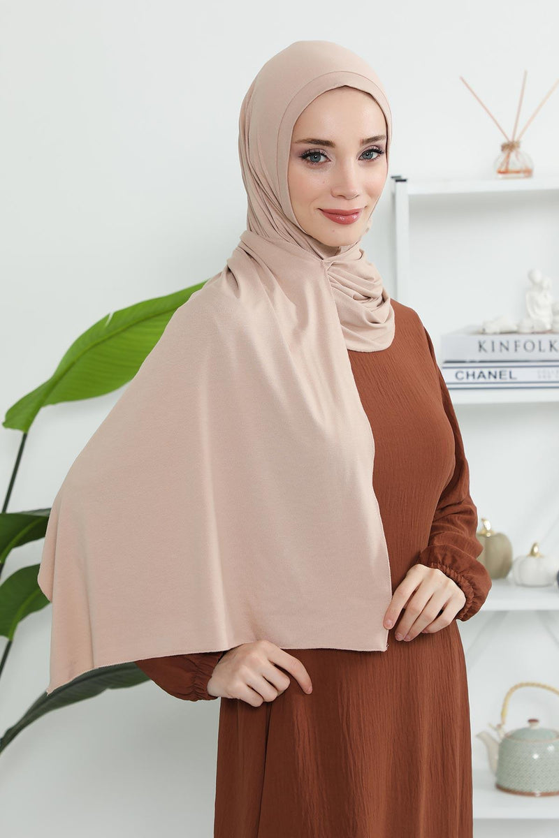 Jersey Shawl for Women Instant Combed Cotton Shawl for Women Cotton Modesty Instant Turban Cap Hat Head Wrap Ready to Wear Scarf,PS-16