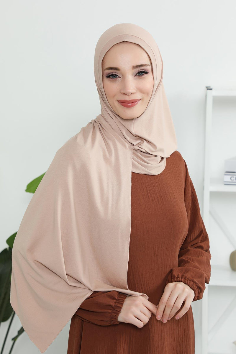 Jersey Shawl for Women Instant Combed Cotton Shawl for Women Cotton Modesty Instant Turban Cap Hat Head Wrap Ready to Wear Scarf,PS-16