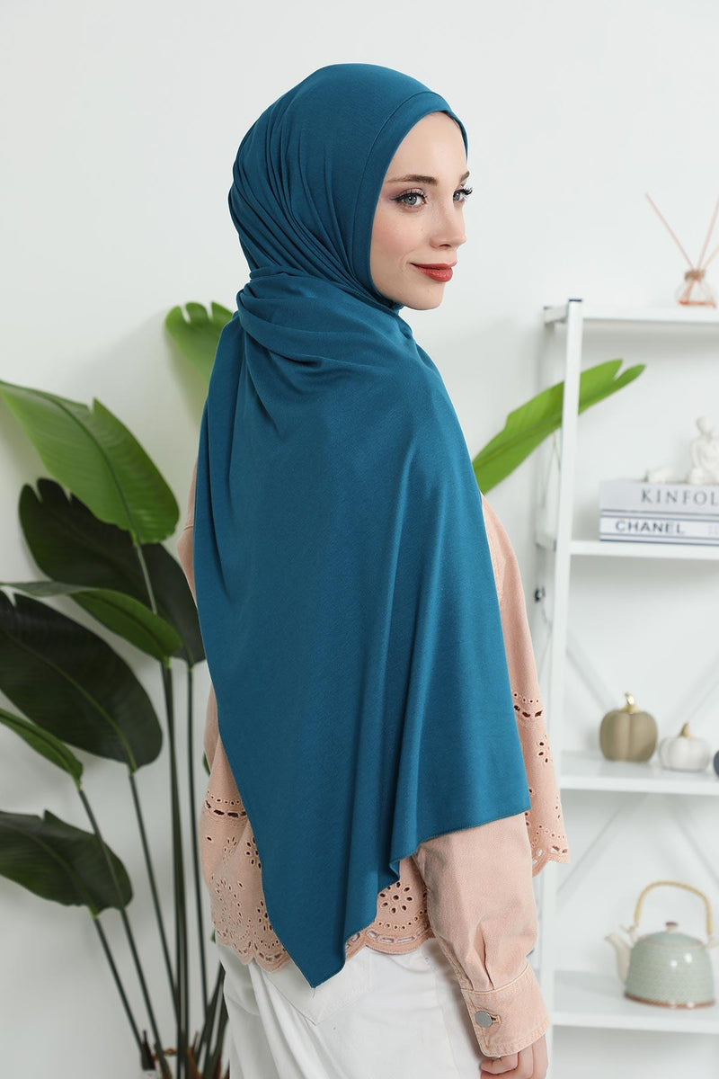 Jersey Shawl for Women Instant Combed Cotton Shawl for Women Cotton Modesty Instant Turban Cap Hat Head Wrap Ready to Wear Scarf,PS-16