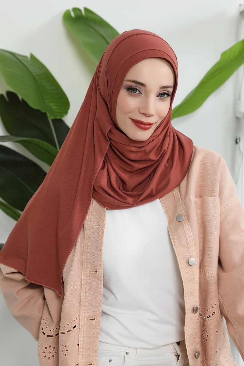 Jersey Shawl for Women Instant Combed Cotton Shawl for Women Cotton Modesty Instant Turban Cap Hat Head Wrap Ready to Wear Scarf,PS-16