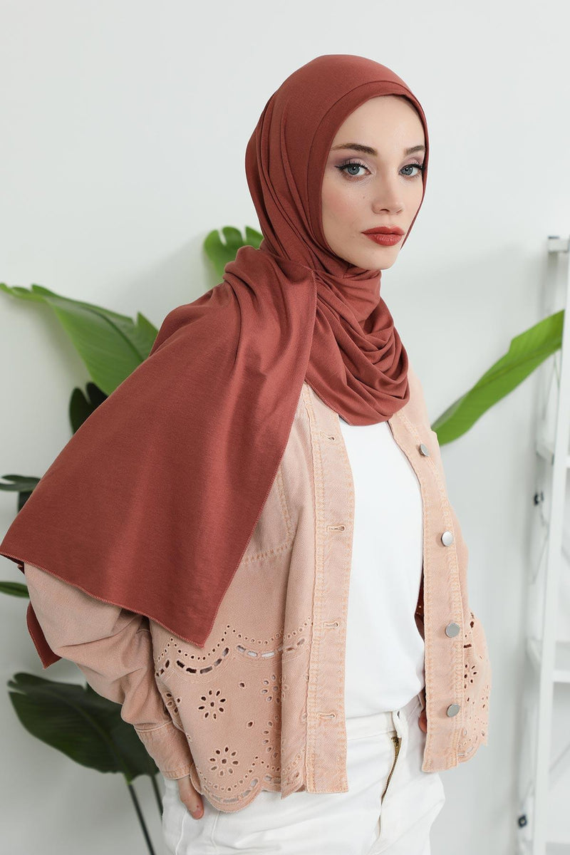 Jersey Shawl for Women Instant Combed Cotton Shawl for Women Cotton Modesty Instant Turban Cap Hat Head Wrap Ready to Wear Scarf,PS-16