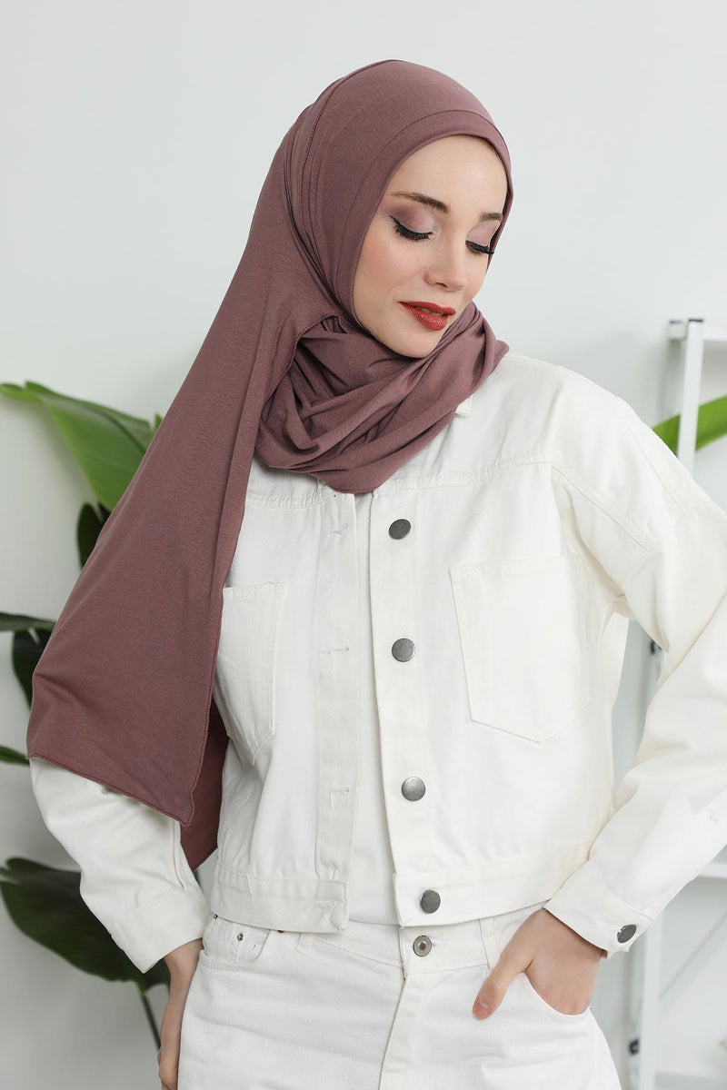 Jersey Shawl for Women Instant Combed Cotton Shawl for Women Cotton Modesty Instant Turban Cap Hat Head Wrap Ready to Wear Scarf,PS-16