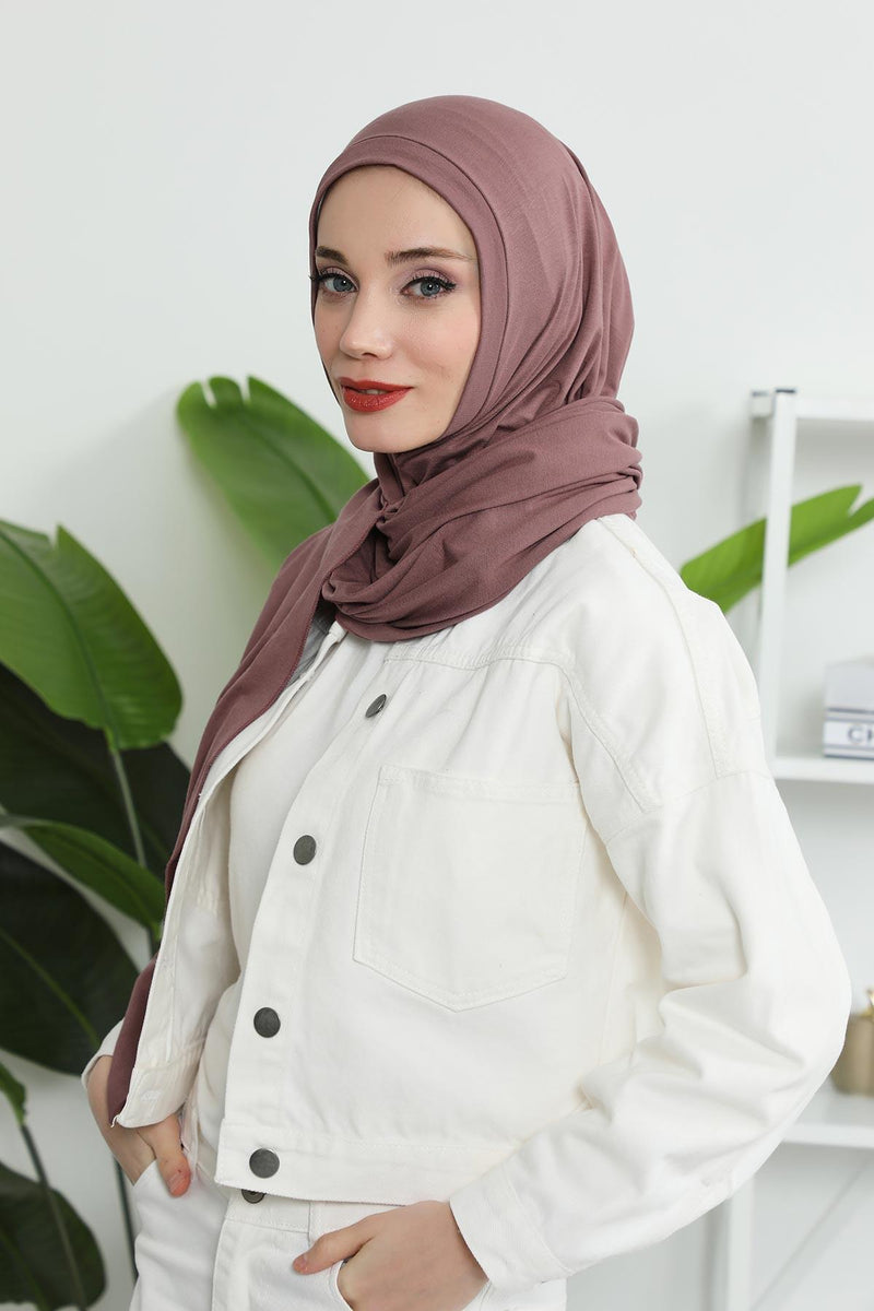 Jersey Shawl for Women Instant Combed Cotton Shawl for Women Cotton Modesty Instant Turban Cap Hat Head Wrap Ready to Wear Scarf,PS-16