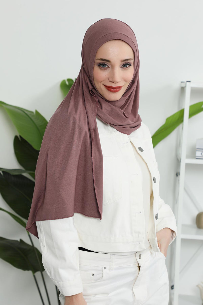 Jersey Shawl for Women Instant Combed Cotton Shawl for Women Cotton Modesty Instant Turban Cap Hat Head Wrap Ready to Wear Scarf,PS-16