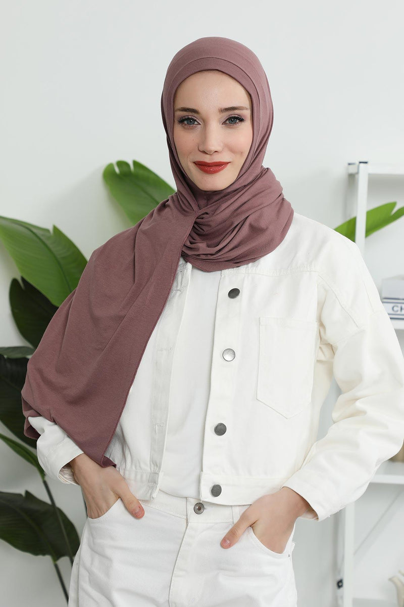 Jersey Shawl for Women Instant Combed Cotton Shawl for Women Cotton Modesty Instant Turban Cap Hat Head Wrap Ready to Wear Scarf,PS-16