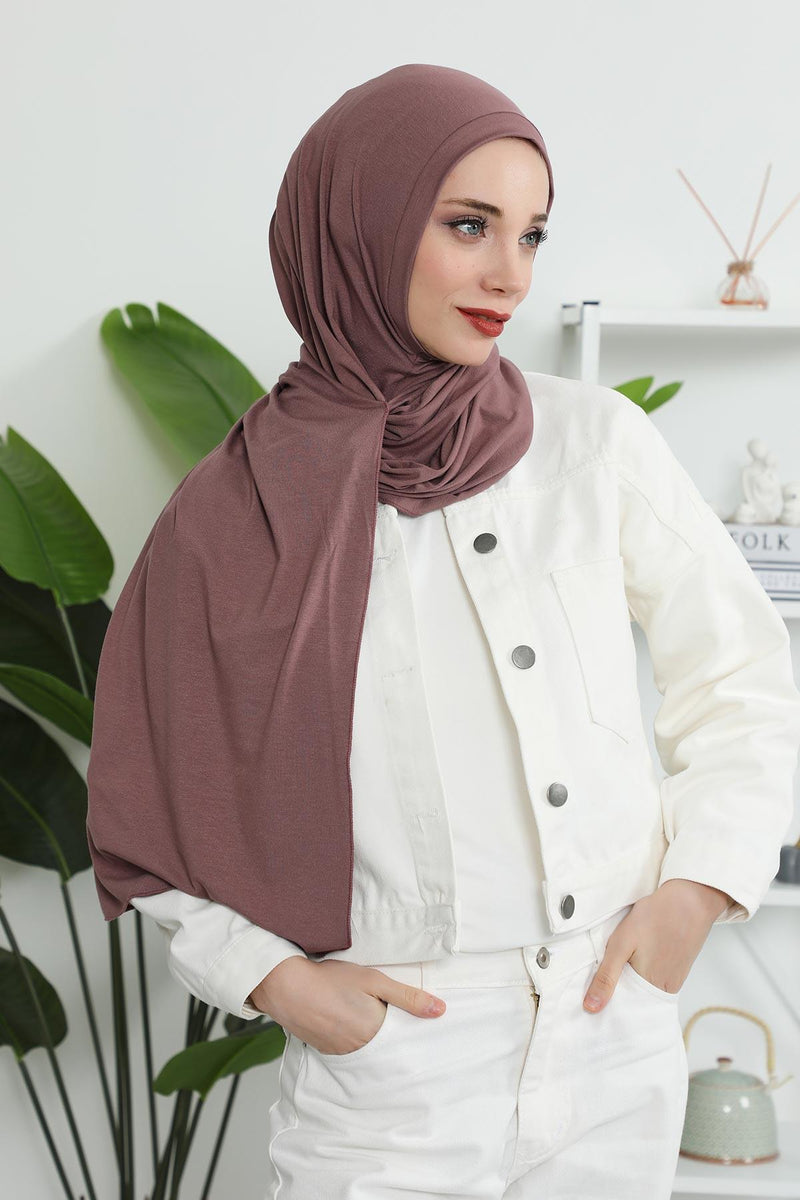 Jersey Shawl for Women Instant Combed Cotton Shawl for Women Cotton Modesty Instant Turban Cap Hat Head Wrap Ready to Wear Scarf,PS-16