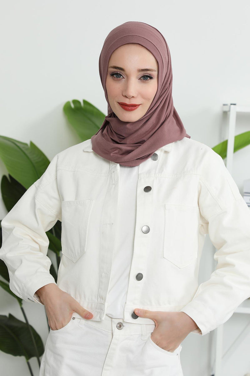 Jersey Shawl for Women Instant Combed Cotton Shawl for Women Cotton Modesty Instant Turban Cap Hat Head Wrap Ready to Wear Scarf,PS-16