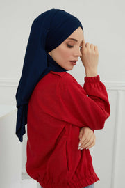 Jersey Shawl for Women Instant Cotton Head Wrap Shirred Scarf Turban,CPS-41