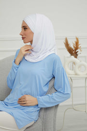 Jersey Shawl for Women Instant Cotton Head Wrap Shirred Scarf Turban,CPS-41 Fuchsia