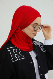 Jersey Shawl for Women Instant Cotton Head Wrap Shirred Scarf Turban,CPS-41 Fuchsia