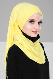 Jersey Shawl for Women Instant Cotton Head Wrap Shirred Scarf Turban,CPS-41 Fuchsia