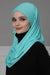 Jersey Shawl for Women Instant Cotton Head Wrap Shirred Scarf Turban,CPS-41 Fuchsia