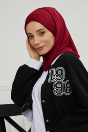 Jersey Shawl for Women Instant Cotton Head Wrap Shirred Scarf Turban,CPS-41 Sand Brown