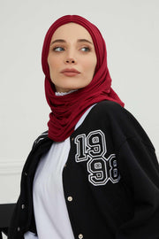 Jersey Shawl for Women Instant Cotton Head Wrap Shirred Scarf Turban,CPS-41 Sand Brown