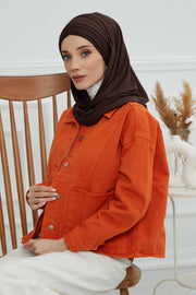 Jersey Shawl for Women Instant Cotton Head Wrap Shirred Scarf Turban,CPS-41 Sand Brown