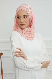 Jersey Shawl for Women Instant Cotton Head Wrap Shirred Scarf Turban,CPS-41 Black