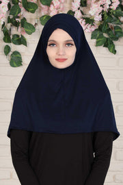 Jersey Shawl Instant Combed Coton Shawl Head Wrap Instant Modesty Turban Cap Scarf Ready to Wear Hijab,PS-43 Navy Blue