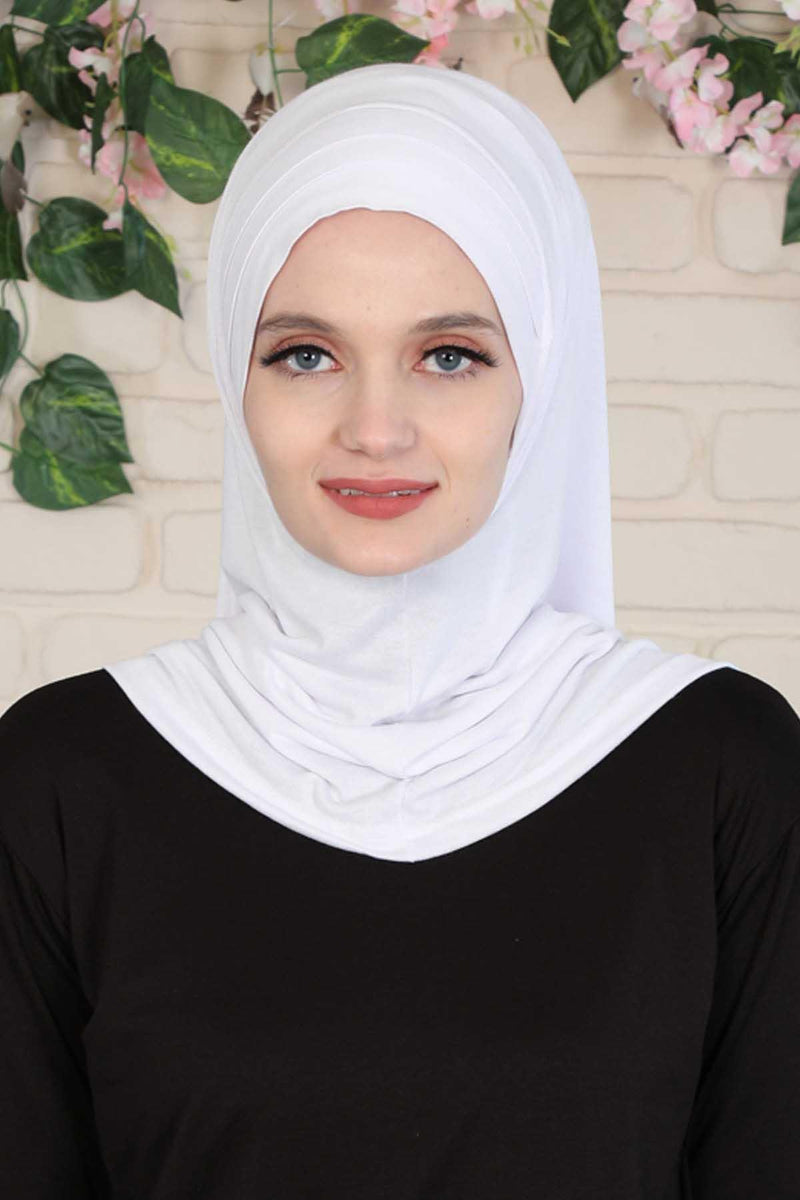 Jersey Shawl Instant Combed Coton Shawl Head Wrap Instant Modesty Turban Cap Scarf Ready to Wear Hijab,PS-43 Navy Blue