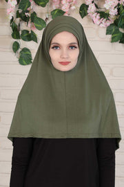 Jersey Shawl Instant Combed Coton Shawl Head Wrap Instant Modesty Turban Cap Scarf Ready to Wear Hijab,PS-43 Army Green