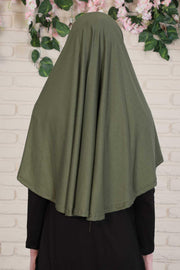 Jersey Shawl Instant Combed Coton Shawl Head Wrap Instant Modesty Turban Cap Scarf Ready to Wear Hijab,PS-43 Army Green