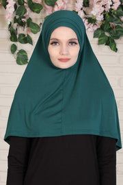 Jersey Shawl Instant Combed Coton Shawl Head Wrap Instant Modesty Turban Cap Scarf Ready to Wear Hijab,PS-43 Green