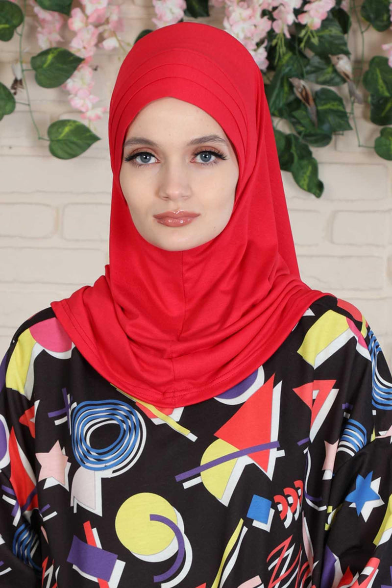 Jersey Shawl Instant Combed Coton Shawl Head Wrap Instant Modesty Turban Cap Scarf Ready to Wear Hijab,PS-43 Green