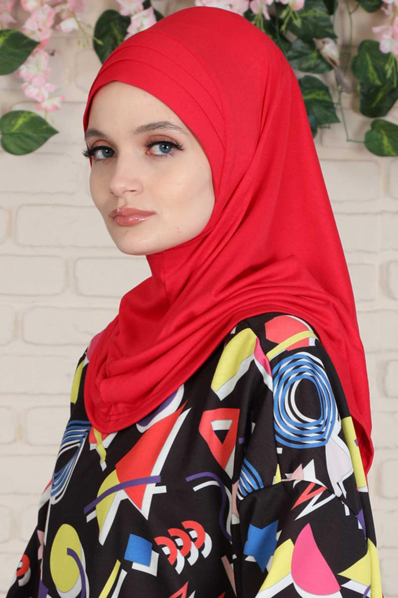 Jersey Shawl Instant Combed Coton Shawl Head Wrap Instant Modesty Turban Cap Scarf Ready to Wear Hijab,PS-43 Green