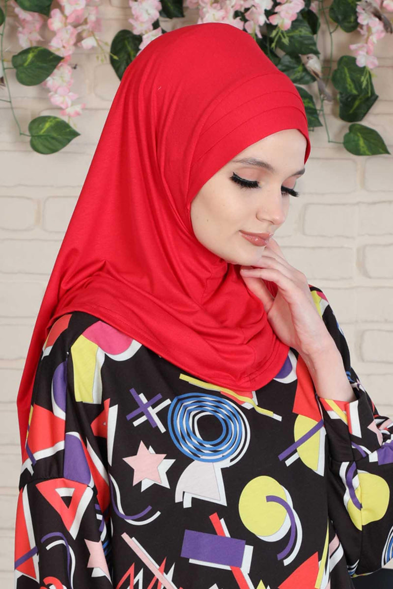 Jersey Shawl Instant Combed Coton Shawl Head Wrap Instant Modesty Turban Cap Scarf Ready to Wear Hijab,PS-43 Green