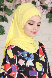 Jersey Shawl Instant Combed Coton Shawl Head Wrap Instant Modesty Turban Cap Scarf Ready to Wear Hijab,PS-43 Green