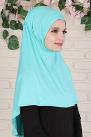 Jersey Shawl Instant Combed Coton Shawl Head Wrap Instant Modesty Turban Cap Scarf Ready to Wear Hijab,PS-43 Green