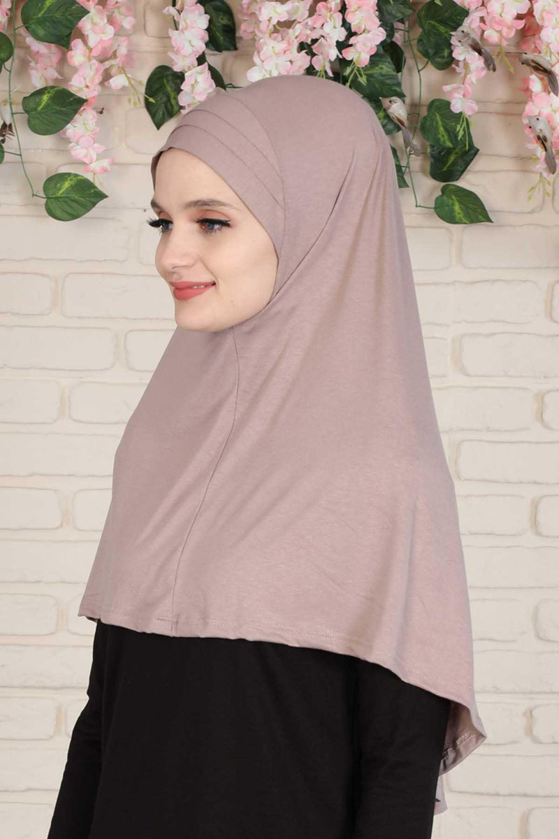 Jersey Shawl Instant Combed Coton Shawl Head Wrap Instant Modesty Turban Cap Scarf Ready to Wear Hijab,PS-43 Mink