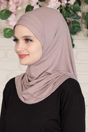 Jersey Shawl Instant Combed Coton Shawl Head Wrap Instant Modesty Turban Cap Scarf Ready to Wear Hijab,PS-43 Mink