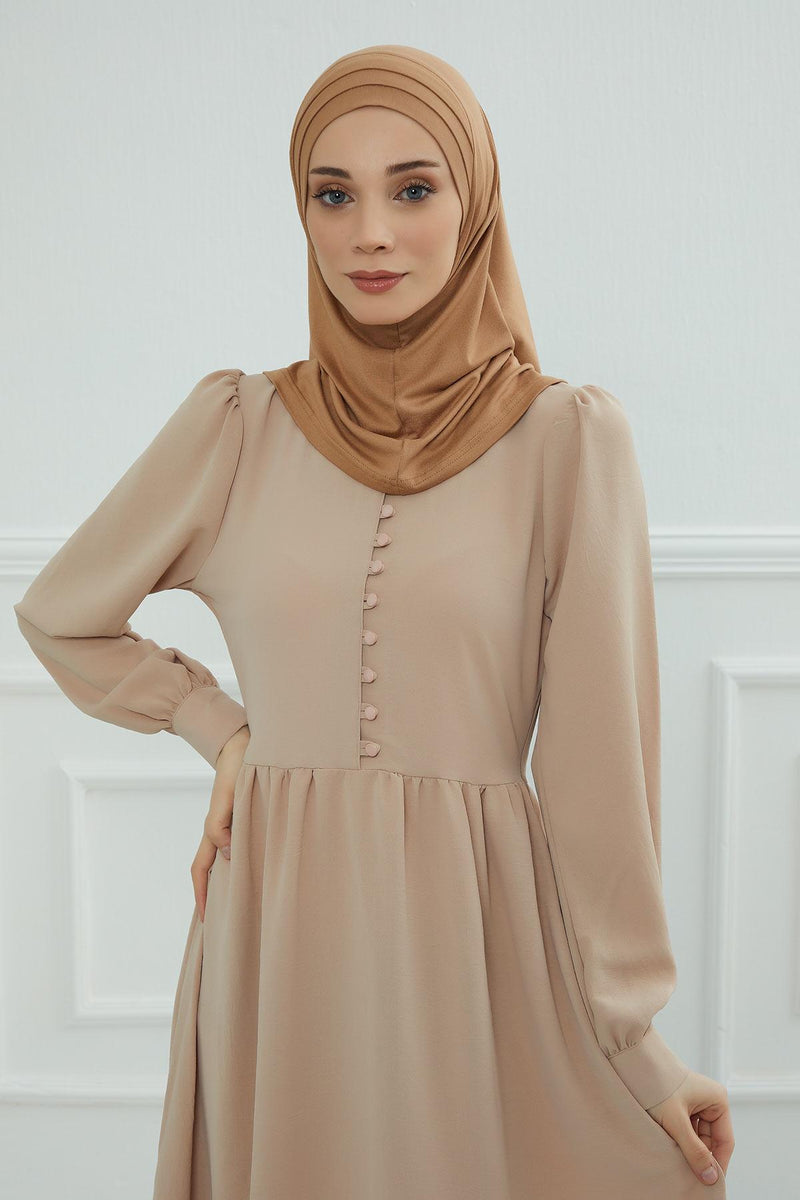 Jersey Shawl Instant Combed Coton Shawl Head Wrap Instant Modesty Turban Cap Scarf Ready to Wear Hijab,PS-43 Mink