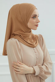 Jersey Shawl Instant Combed Coton Shawl Head Wrap Instant Modesty Turban Cap Scarf Ready to Wear Hijab,PS-43 Mink