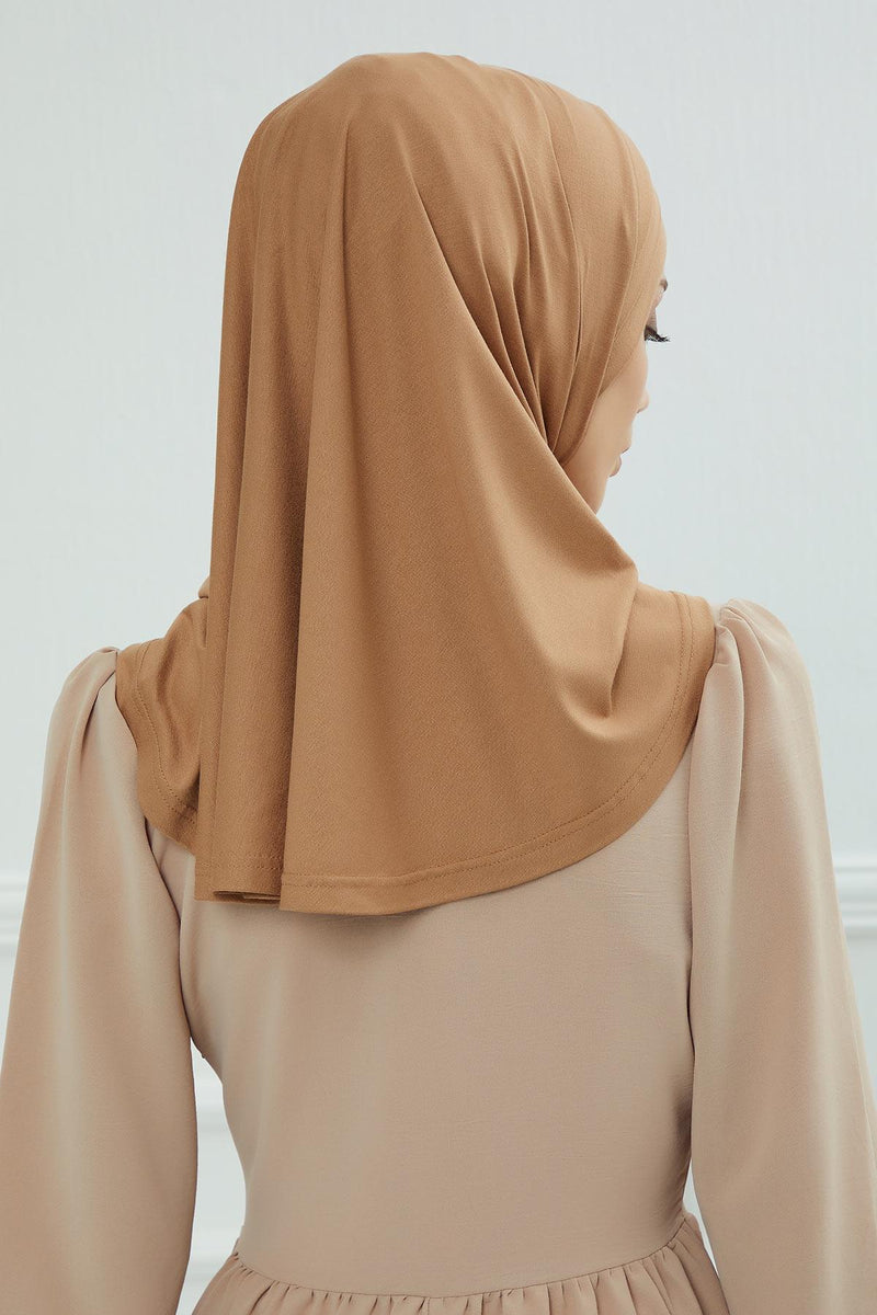 Jersey Shawl Instant Combed Coton Shawl Head Wrap Instant Modesty Turban Cap Scarf Ready to Wear Hijab,PS-43 Mink