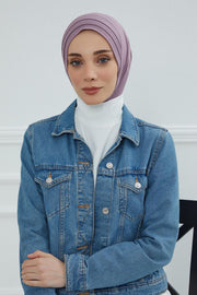Jersey Shawl Instant Combed Coton Shawl Head Wrap Instant Modesty Turban Cap Scarf Ready to Wear Hijab,PS-43 Lilac