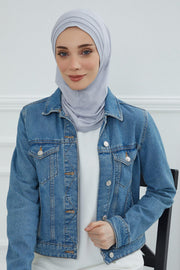 Jersey Shawl Instant Combed Coton Shawl Head Wrap Instant Modesty Turban Cap Scarf Ready to Wear Hijab,PS-43 Grey 2