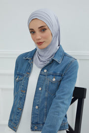 Jersey Shawl Instant Combed Coton Shawl Head Wrap Instant Modesty Turban Cap Scarf Ready to Wear Hijab,PS-43 Grey 2