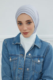 Jersey Shawl Instant Combed Coton Shawl Head Wrap Instant Modesty Turban Cap Scarf Ready to Wear Hijab,PS-43 Grey 2