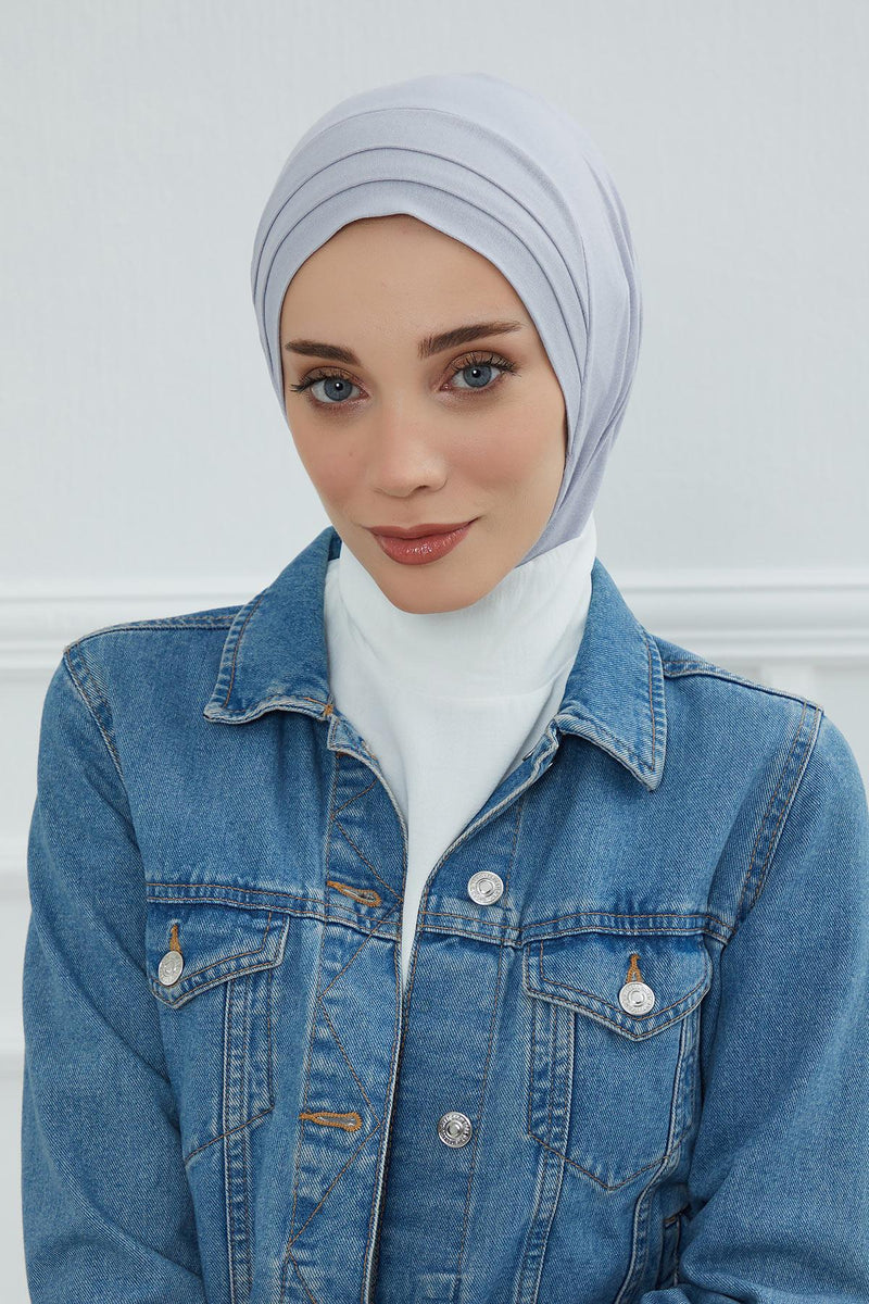Jersey Shawl Instant Combed Coton Shawl Head Wrap Instant Modesty Turban Cap Scarf Ready to Wear Hijab,PS-43 Grey 2