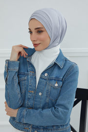 Jersey Shawl Instant Combed Coton Shawl Head Wrap Instant Modesty Turban Cap Scarf Ready to Wear Hijab,PS-43 Grey 2
