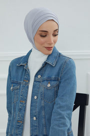 Jersey Shawl Instant Combed Coton Shawl Head Wrap Instant Modesty Turban Cap Scarf Ready to Wear Hijab,PS-43 Grey 2
